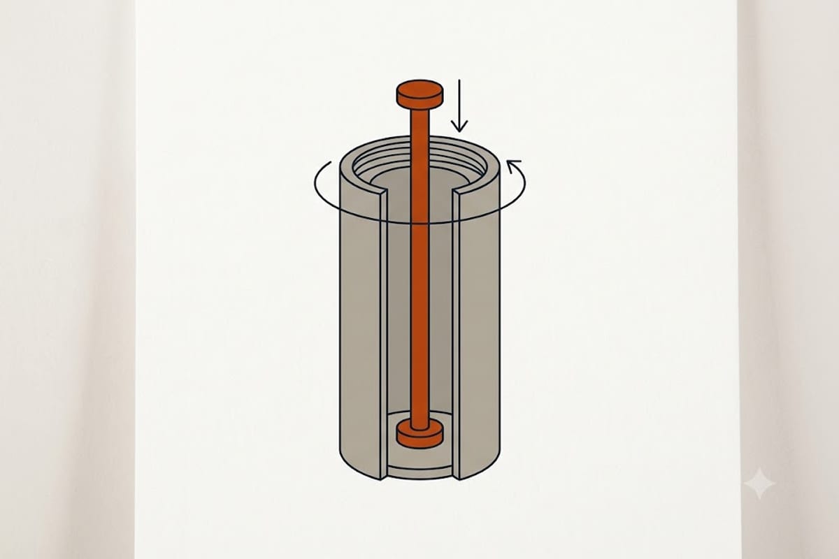 A sacrificial anode inside the tank