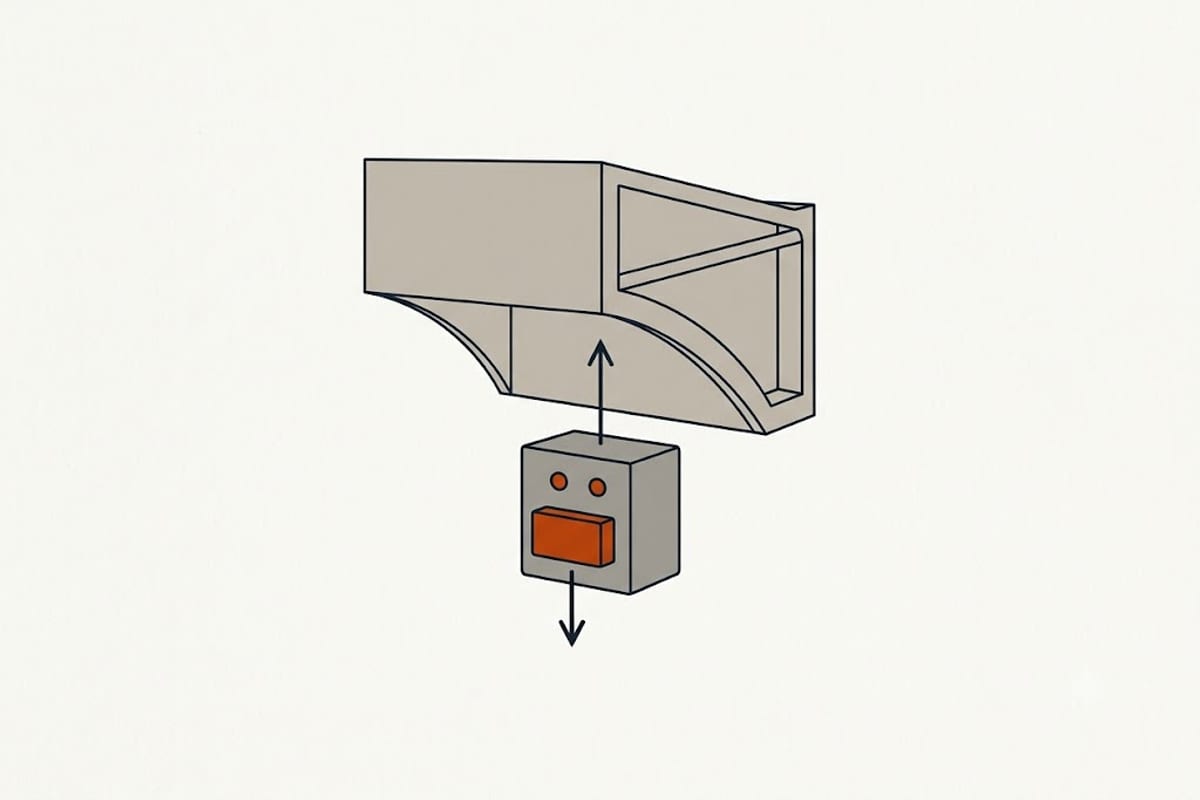 A heater at the fixture